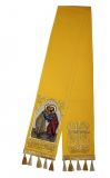 Закладка желтая габардин, вышитая с иконой св.апостолов Петра и Павла