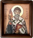 Икона Святителю Спиридону, епископу Тримифунтскому на холсте 1